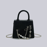 Y2k Vintage Beaded Square Shoulder Bag Chain Mini Crossbody Purse