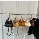 Vintage Beads Pleated Crossbody Handbags for Women