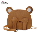 Bear Shoulder Handbag Animal Bag Chain Phone Pouch Crossbody Bags for Women