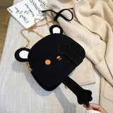 Bear Shoulder Handbag Animal Bag Chain Phone Pouch Crossbody Bags for Women