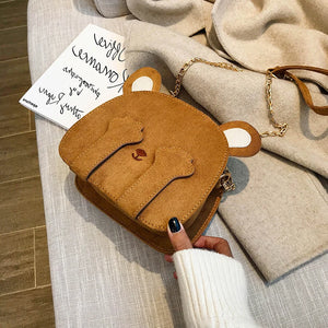 Bear Shoulder Handbag Animal Bag Chain Phone Pouch Crossbody Bags for Women