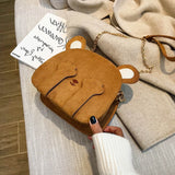 Bear Shoulder Handbag Animal Bag Chain Phone Pouch Crossbody Bags for Women