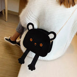 Bear Shoulder Handbag Animal Bag Chain Phone Pouch Crossbody Bags for Women