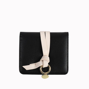 Short Wallet Two-fold Wallet with Belt Decoration
