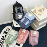 Big Student Backpack Face Rabbit Rucksack Girls School Bag