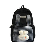 Big Student Backpack Face Rabbit Rucksack Girls School Bag