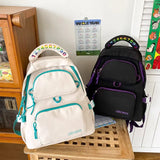 Big Student Backpack Badge Rucksack Girls School Bag High Capacity Women Backpac