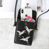 Bird Embroidery Mini Crossbody Bag for Women Girls