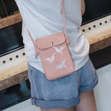 Bird Embroidery Mini Crossbody Bag for Women Girls