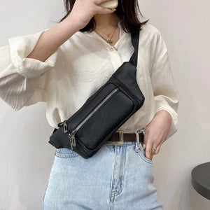 Leather Waist Pack Crossbody Phone Pouch Chest Bag