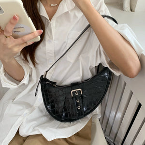 Crocodile Print Shoulder Bag High Ladies Underarm PU Leather Female H