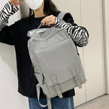 Grey Laptop Backpack Waterproof Oxford Travel Bag
