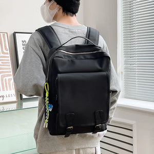 Grey Laptop Backpack Waterproof Oxford Travel Bag