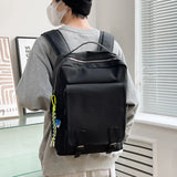 Grey Laptop Backpack Waterproof Oxford Travel Bag