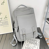 Grey Laptop Backpack Waterproof Oxford Travel Bag