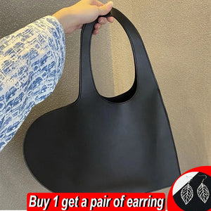 Heart Handbag Women PU Leather Top-handle Bag Shopping Tote Shoulder Bag