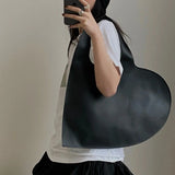 Heart Handbag Women PU Leather Top-handle Bag Shopping Tote Shoulder Bag