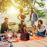 Canvas Picnic Box Handbag Insulated Lunch Bag
