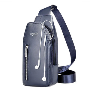 Men's PU Leather Chest Bags Waterproof Sling Cross Body Bags Shoulder BagsXY179