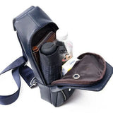 Men's PU Leather Chest Bags Waterproof Sling Cross Body Bags Shoulder BagsXY179