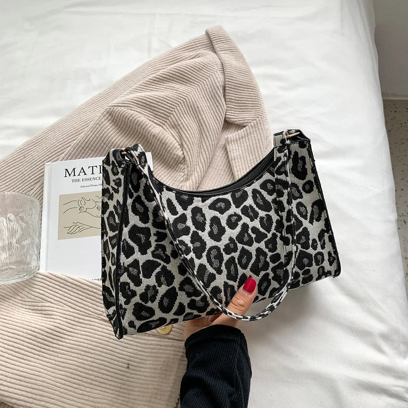 Leopard Print Underarm Bag Casual Shoulder Handbag