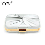 Pink Sliver Bow Clutch Evening Bag Bride Wedding Party Handbag Purse
