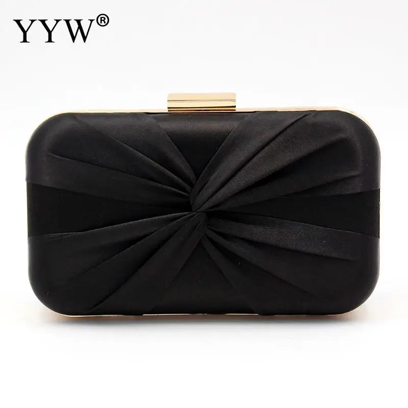 Pink Sliver Bow Clutch Evening Bag Bride Wedding Party Handbag Purse