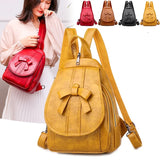 Bow Women Backpack Pu Leather Schoolbags Backpacks Multifunction