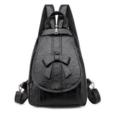 Bow Women Backpack Pu Leather Schoolbags Backpacks Multifunction