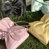 Bowknot Women Small Shoulder Bag Portable Female Crossbody Bags Solid Ladies Clu