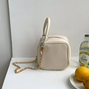 Canvas Shoulder Bag Chains Crossbody Small Female Purse