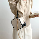 Canvas Shoulder Bag Chains Crossbody Small Female Purse