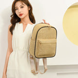 Braided Backpacks Solid Women's Backpack Travel Large Capacity