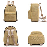 Braided Backpacks Solid Women's Backpack Travel Large Capacity