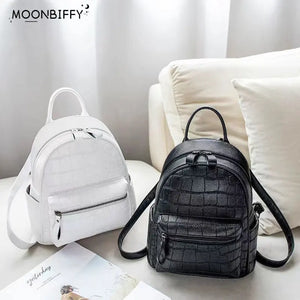 Crocodile Pattern Small Backpack for Women