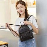 Crocodile Pattern Small Backpack for Women