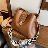 Large Bucket Women Crossbody Bags Wide Strap Clutches Ladies Shoulder Messenger