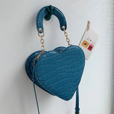 Heart Tote Bag for Women PU Leather Crossbody Bags