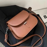 Vintage Flap Saddle Bag PU Leather Messenger Bag Women