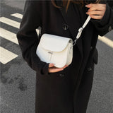 Vintage Flap Saddle Bag PU Leather Messenger Bag Women
