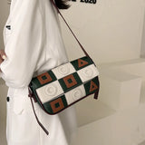 Small Square Women Shoulder Bags Geometric Patterns PU Leather Messenger Bag