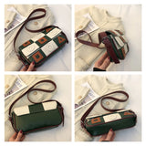 Small Square Women Shoulder Bags Geometric Patterns PU Leather Messenger Bag