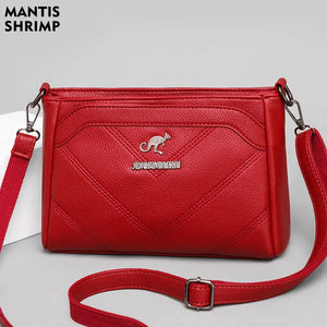 Women's PU Leather Messenger Bag Vintage Handbag Solid Shoulder Crossbody Pack