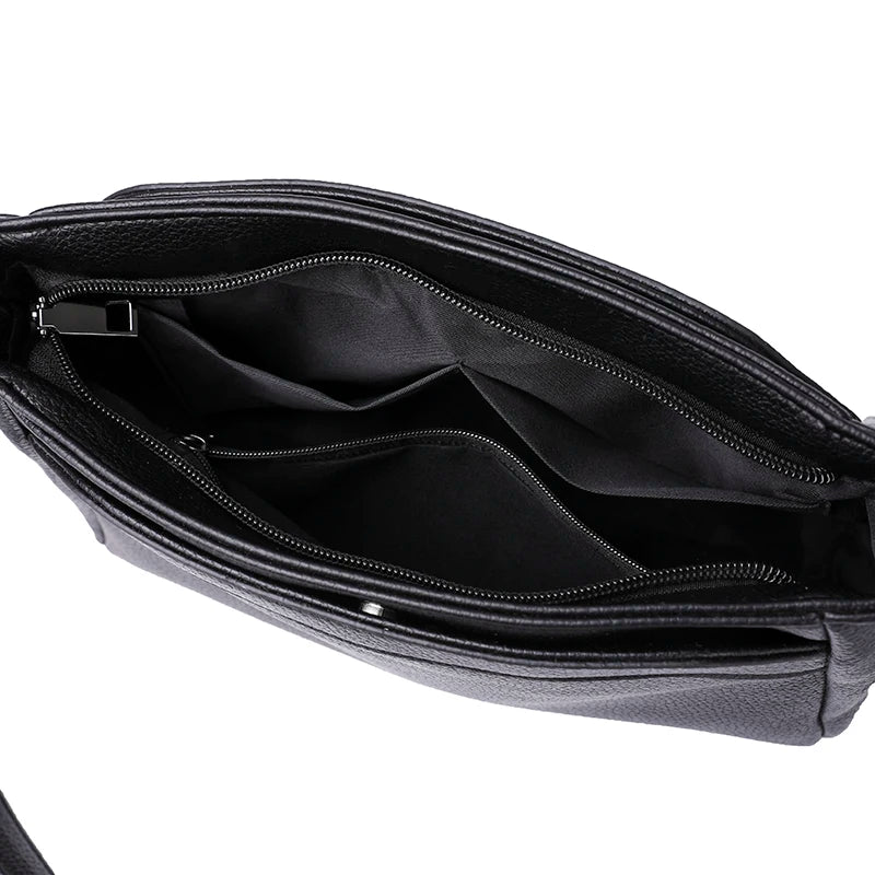 Women's PU Leather Messenger Bag Vintage Handbag Solid Shoulder Crossbody Pack