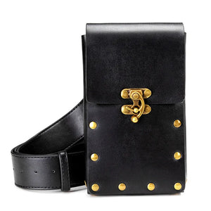 Women's Lightweight Leather Crossbody Bag - Flap Handbag Purse
