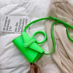 Bright Crossbody Bags PU Leather Chest Shoulder Bag Women Female