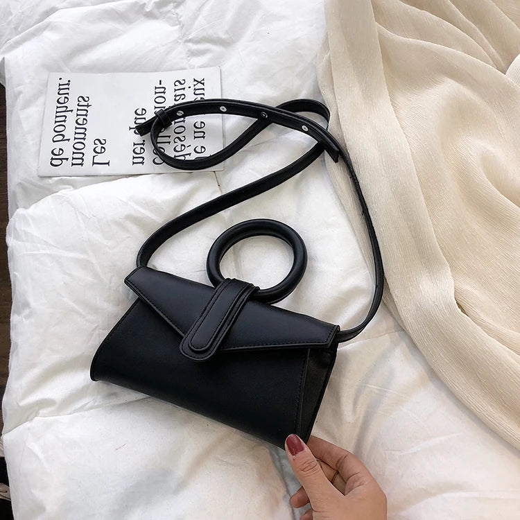 Bright Crossbody Bags PU Leather Chest Shoulder Bag Women Female