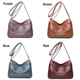 Brown Shoulder Bags Women Handbags Large Capacity Soft Pu Leather Crossbody Bag