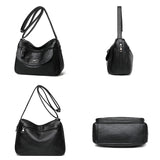 Brown Shoulder Bags Women Handbags Large Capacity Soft Pu Leather Crossbody Bag