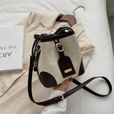 Bucket Bag Women's Drawstring PU Leather Shoulder Bag